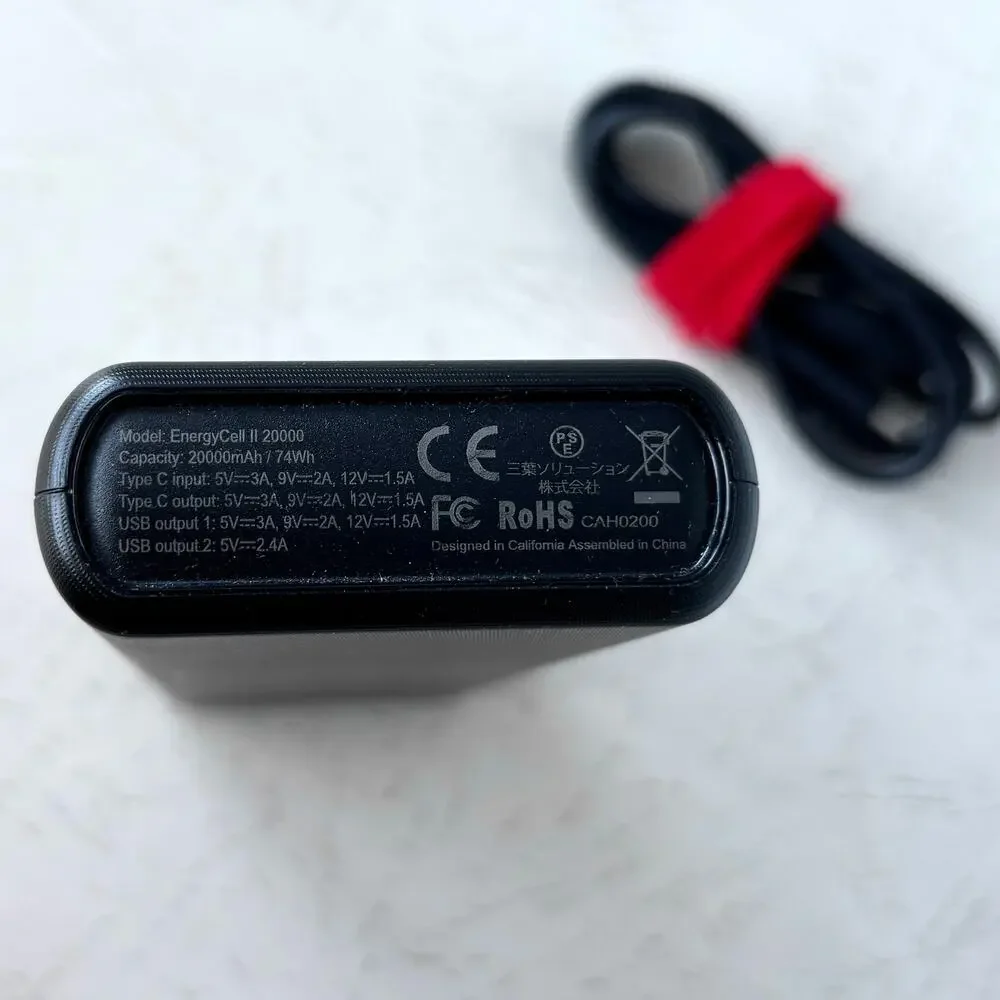 Poweradd EnergyCell II 20000mAH Type C Power Bank - Black